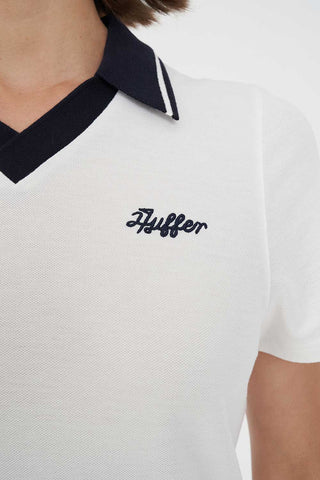 WOMENS BIRDIE SS POLO CHALK/NAVY