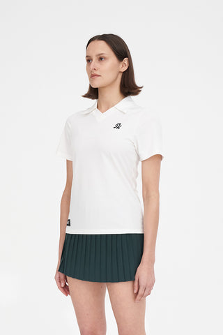 WOMENS TECH BIRDIE SS POLO CHALK