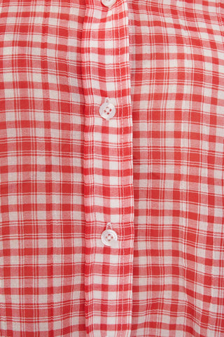 ROONEY SS DAD SHIRT POPPY/WHITE