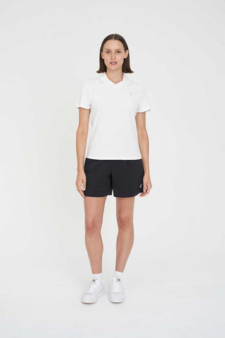 WOMENS BIRDIE SS POLO/PAR 97 CHALK/ICE BLUE