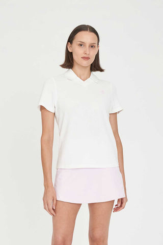 WOMENS BIRDIE SS POLO/PAR 97 CHALK/PETAL
