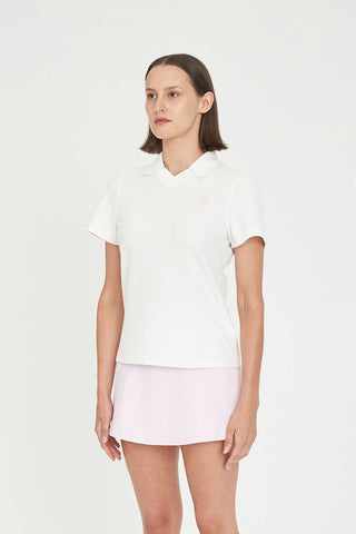 WOMENS BIRDIE SS POLO/PAR 97 CHALK/PETAL