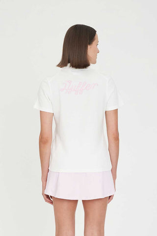 WOMENS BIRDIE SS POLO/PAR 97 CHALK/PETAL