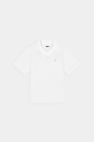 WOMENS BIRDIE SS POLO/PAR 97 CHALK/PETAL