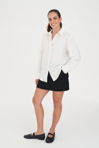CLASSIC LIN-IN SHIRT WHITE