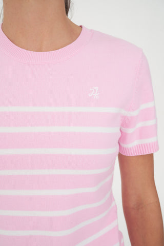 WMNS BRETON KNIT TOP CAMELLIA/WHITE