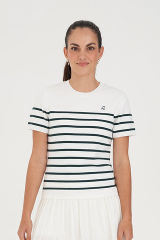WMNS BRETON KNIT TOP WHITE/GOLF G