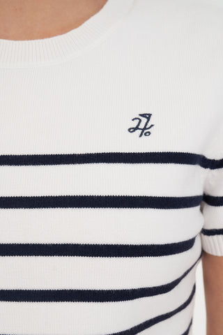 WMNS BRETON KNIT TOP WHITE/NAVY