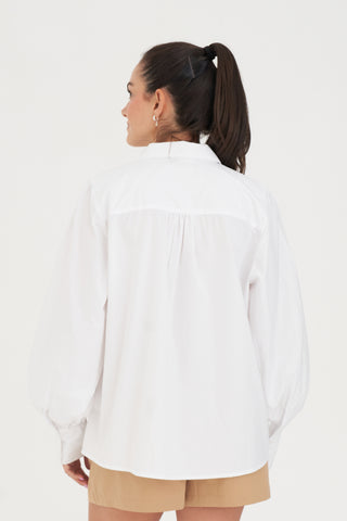 CLASSIC BILLOWY SLEEVE SHIRT WHITE