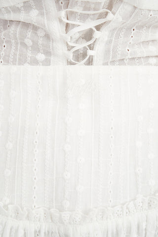 BRODERIE RUFFLE SKIRT CHALK