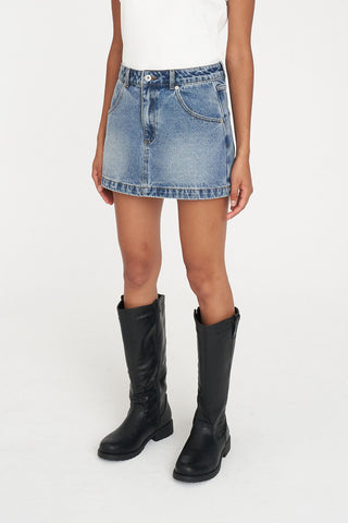 97 DENIM MINI SKIRT CANYON BLUE