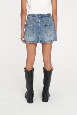97 DENIM MINI SKIRT CANYON BLUE