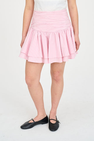 STRIPE MISHKA MINI SKIRT PRETTY PINK