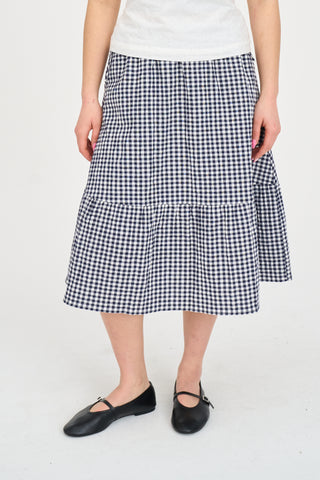 CLARISSE MIDI SKIRT NAVY/WHITE