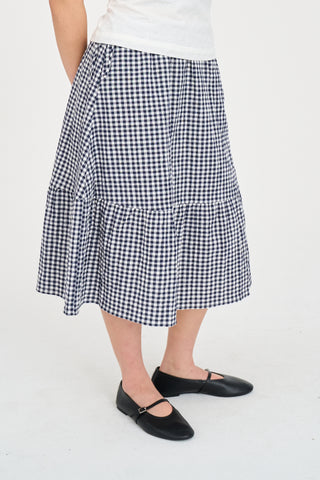 CLARISSE MIDI SKIRT NAVY/WHITE