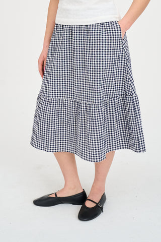 CLARISSE MIDI SKIRT NAVY/WHITE