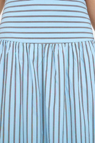 STRIPE ASHTON SKIRT BAY BLUE