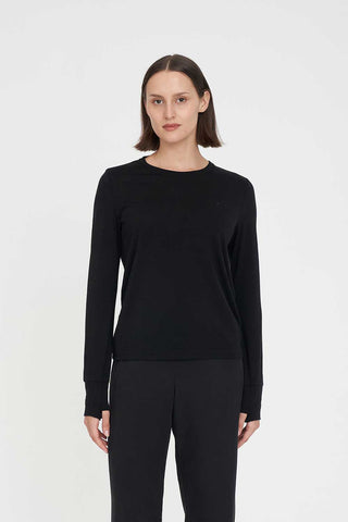 MERINO LS LANEWAY TEE BLACK