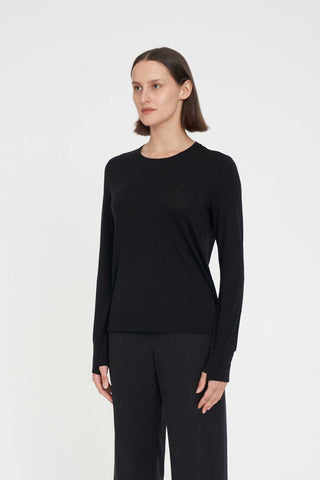MERINO LS LANEWAY TEE BLACK