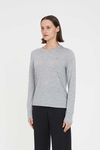 MERINO LS LANEWAY TEE GREY MARLE