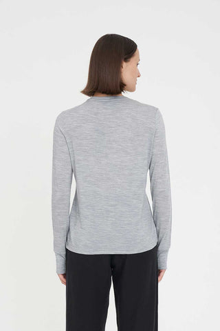MERINO LS LANEWAY TEE GREY MARLE