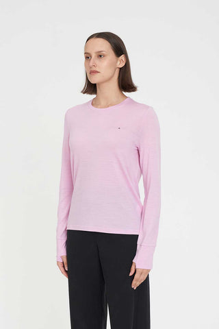 MERINO LS LANEWAY TEE PALE ROSE