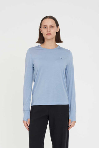MERINO LS LANEWAY TEE STEEL BLUE