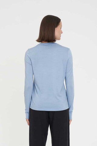MERINO LS LANEWAY TEE STEEL BLUE