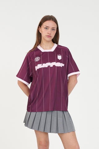 WMNS FOOTBALL TEE DARK CHERRY