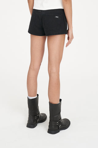 DENIM MICRO SHORT BLACK WASH