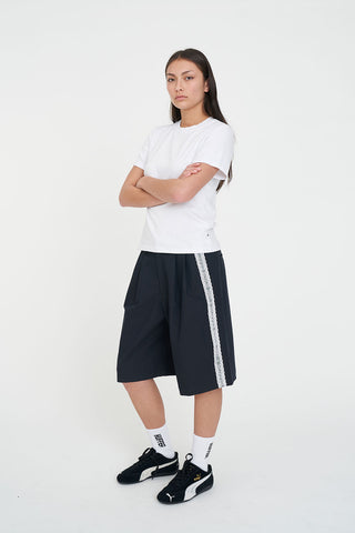 PLEATED BAGGY SHORT NAVY