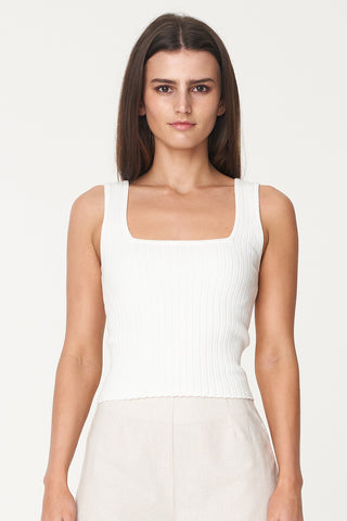 BIBI KNIT TANK CHALK