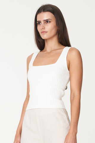 BIBI KNIT TANK CHALK