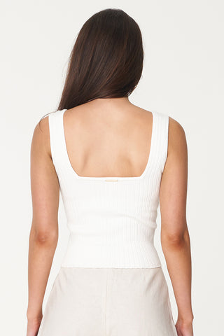 BIBI KNIT TANK CHALK