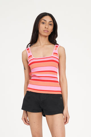 KYRA STRIPE RIB TANK HEATWAVE