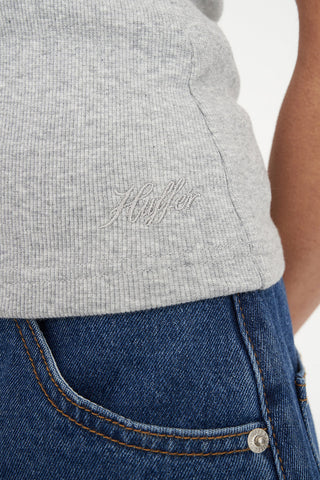 SCOOP RIB TANK GREY MARLE