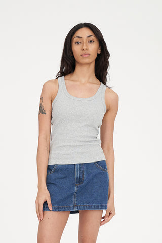 SCOOP RIB TANK GREY MARLE