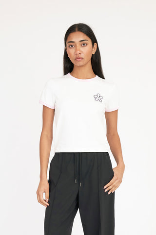 WMNS RINGER TEE/BOW-QUET CHALK