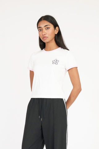 WMNS RINGER TEE/BOW-QUET CHALK