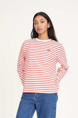 WMNS OUI OUI LS RELAX TEE CHALK/RED