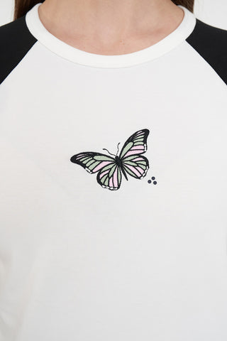 RAGLAN MINI TEE/FLUTTERBY CHALK