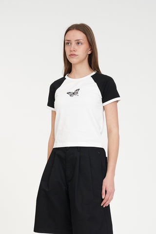 RAGLAN MINI TEE/FLUTTERBY CHALK