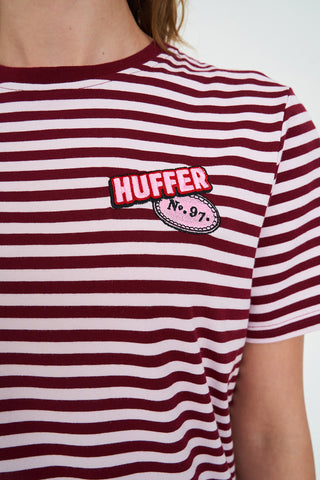 STRIPE SS TEE/NO.97 BURGUNDY/PETAL
