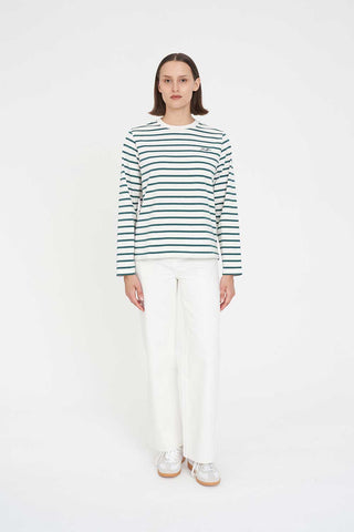 OUI OUI LS RELAX TEE CHALK/PINE