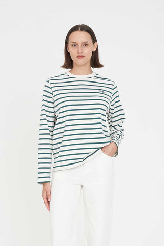 OUI OUI LS RELAX TEE CHALK/PINE