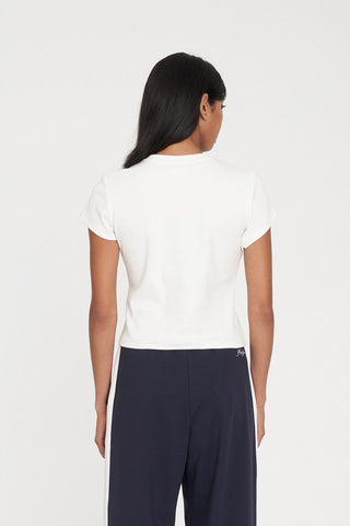 RIB MINI TEE 185/VARSITY CHALK