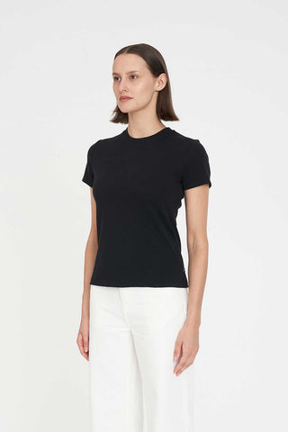 SLIM RIB TEE/3BALL BLACK