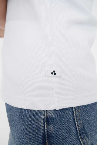 SLIM RIB TEE/3BALL WHITE