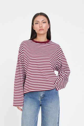 BILLIE LS TEE BURGUNDY/PETAL