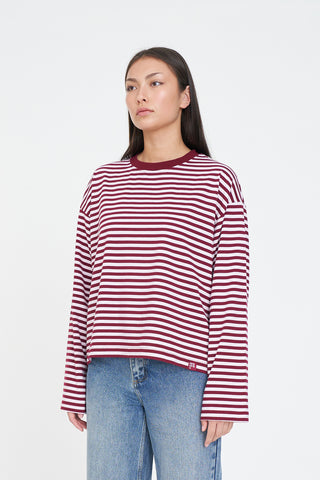 BILLIE LS TEE BURGUNDY/PETAL